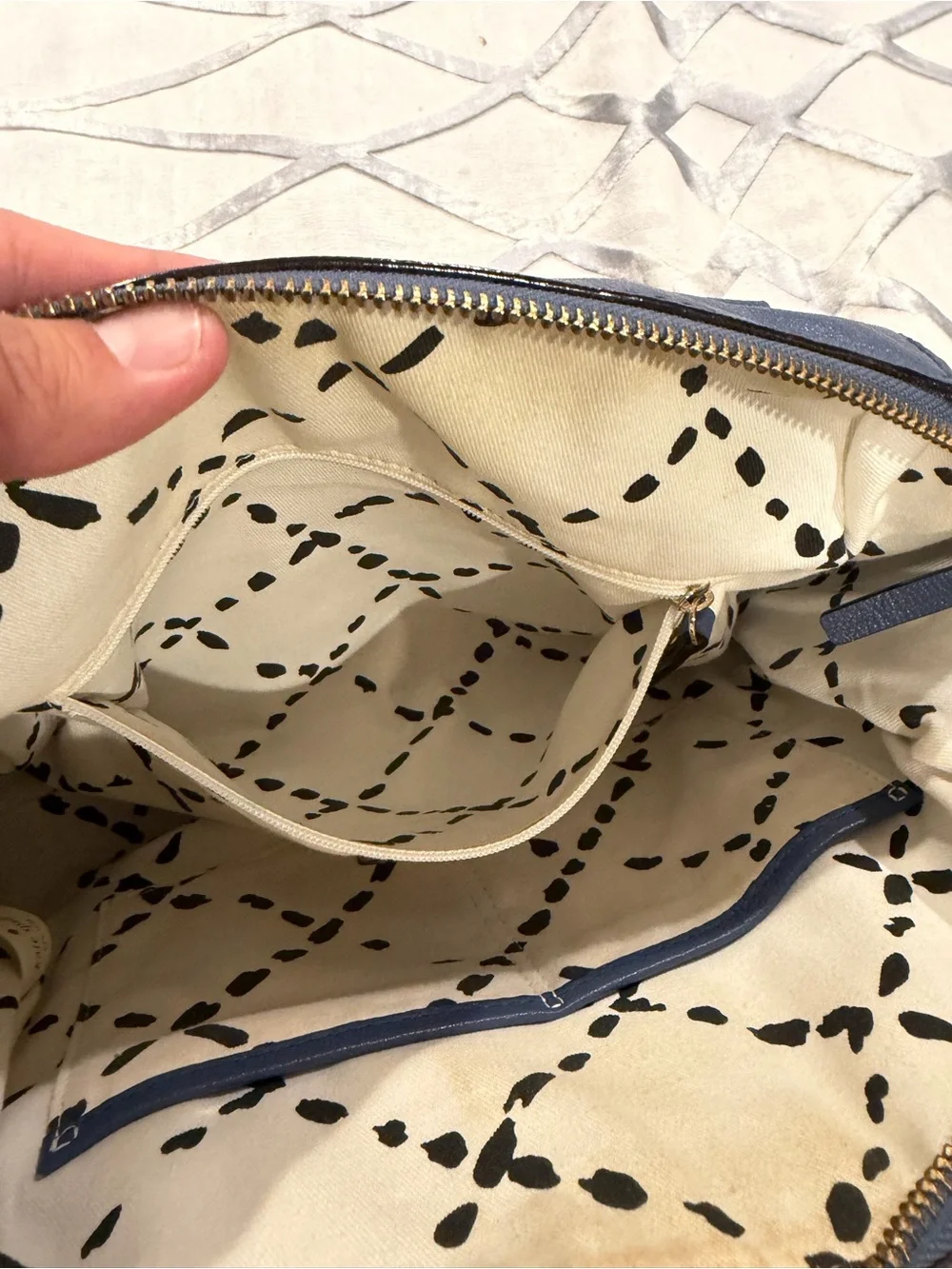 Vintage Kate Spade Blue Leather Satchel